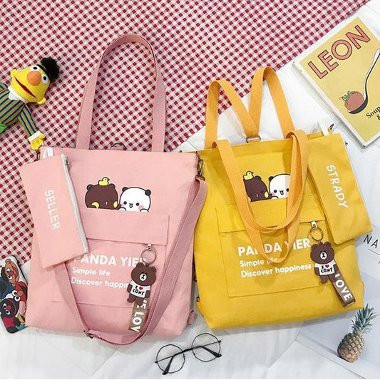 Canvas Female Junior High Primary Korean Elementary School Students' Schoolbags