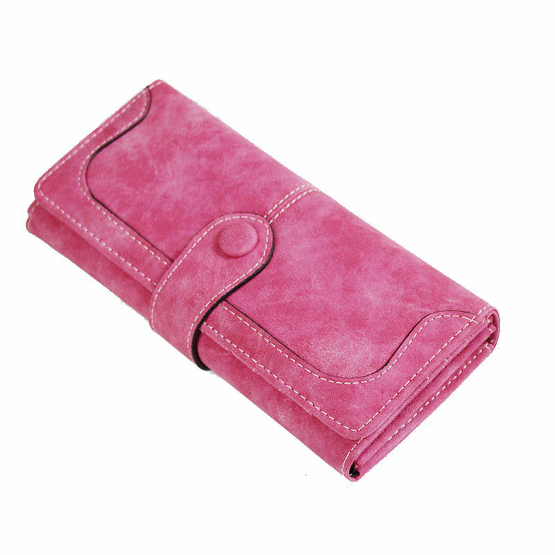 Women's Fashion Korean Style Retro Frosted Long Zipper Ladies Wallets