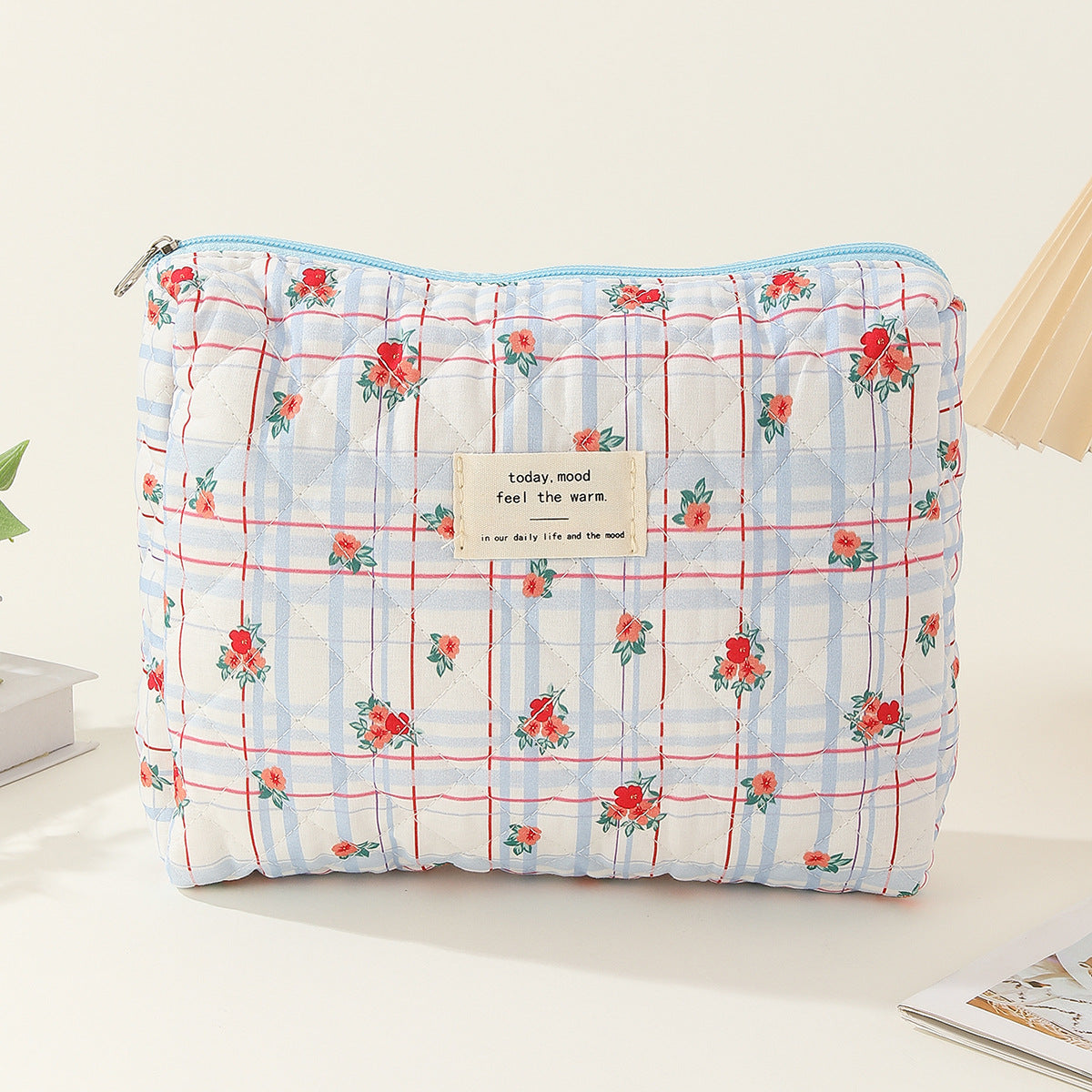 Liner Small Floral Storage Carrying Quilted Cosmetic Bags