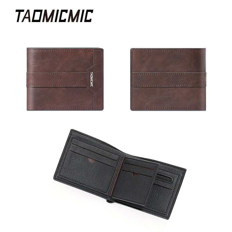 Men's Fashion Business Trends Double-sided Short Stitching Men's Wallets