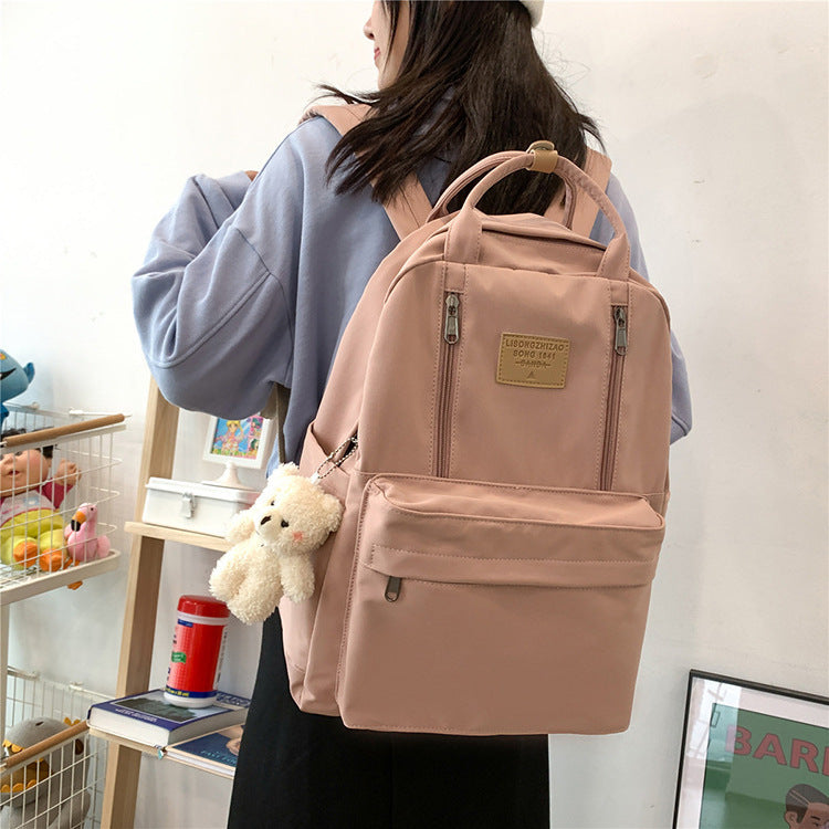 Solid Color Portable Street Leisure Female Backpacks