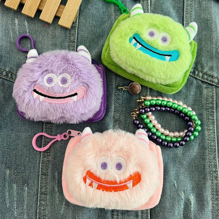 Cute Monster Plush Cartoon Girlish Ugly Coin Purses