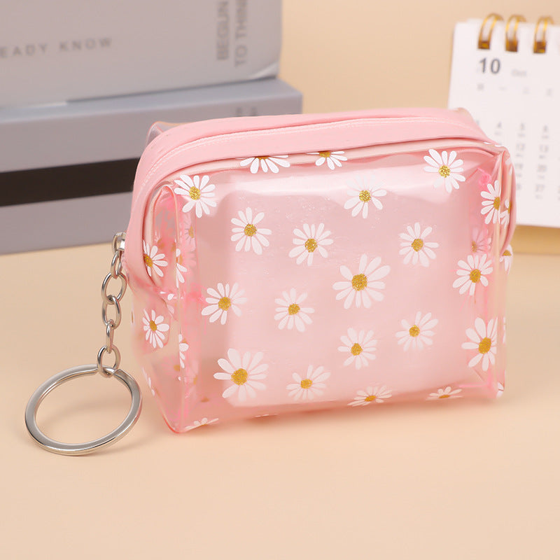 Korean Style Cute Daisy Heart Transparent Purses