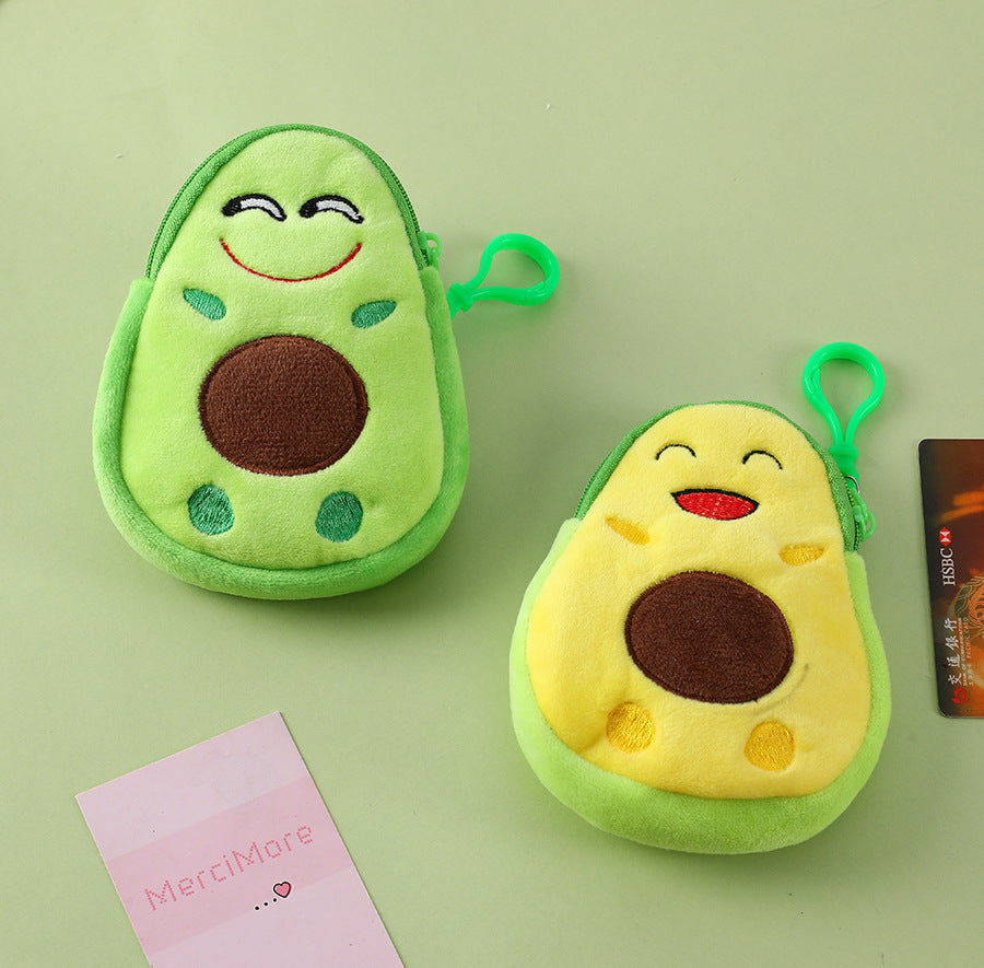 Cartoon Creative Cute Fun Avocado Expression Coin Purses