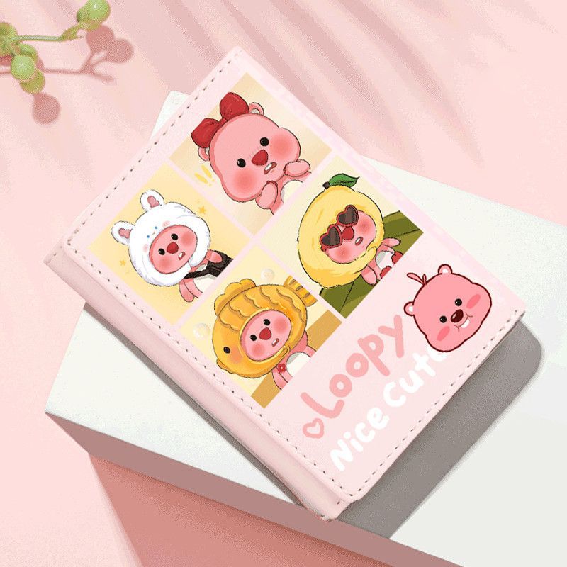 Little Beaver Ruby Cartoon Animation Thin Ladies Wallets