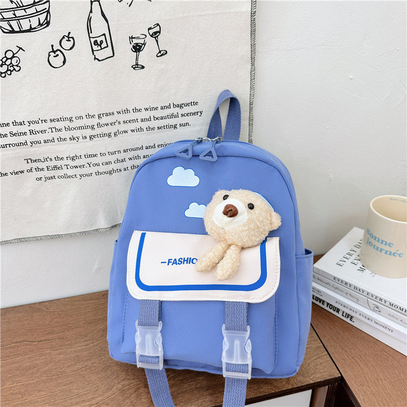 Children's Bear Boys Color Matching Cute Small Children's Backpacks