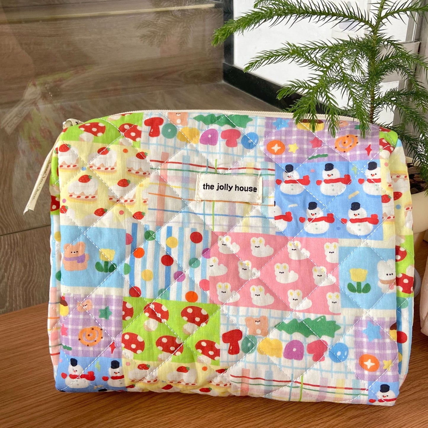 Colorful Garden Storage Cute Quilted Portable Cosmetic Bags