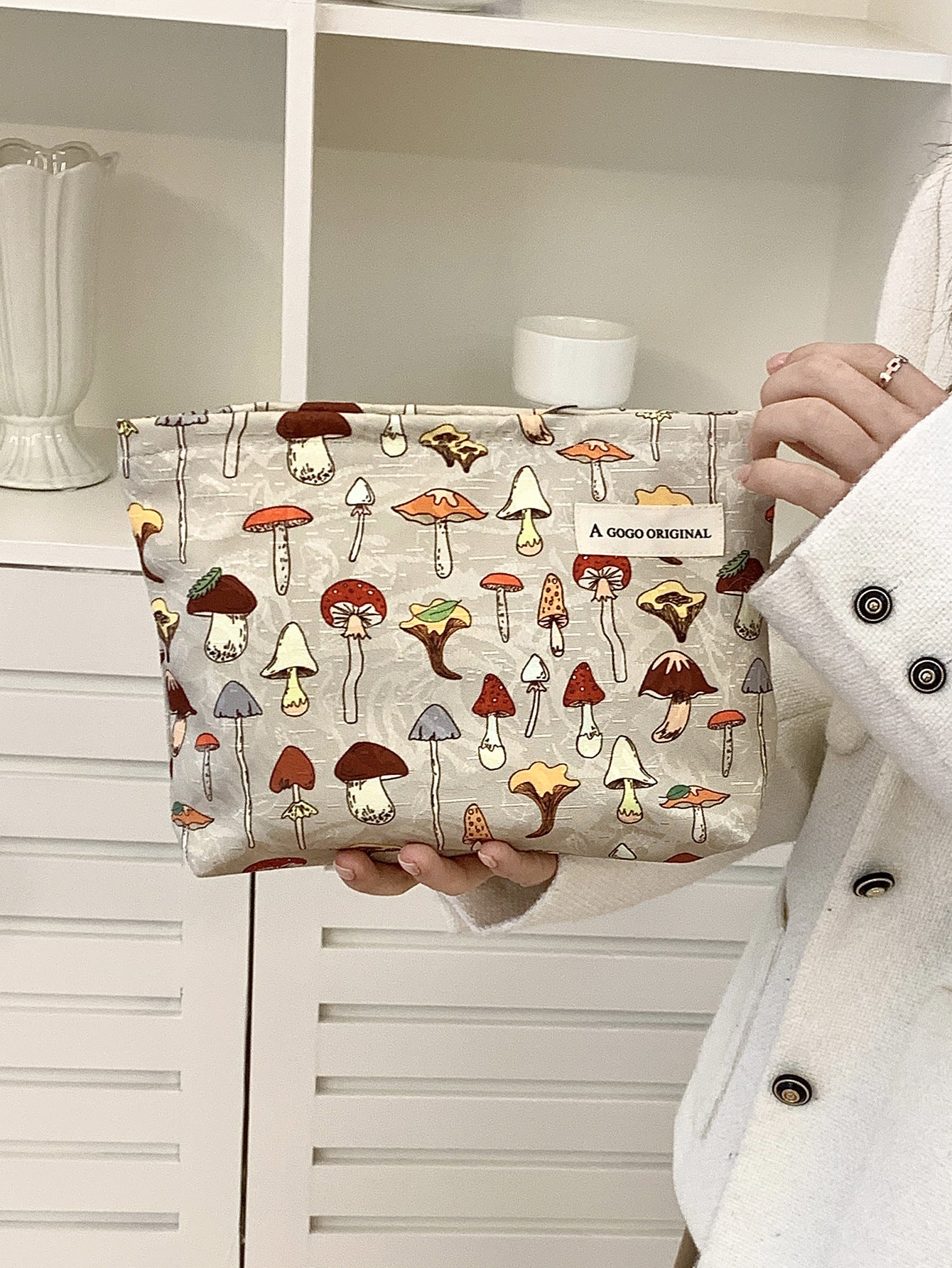 Cute Sweet Mushroom Skin Care Buggy Cosmetic Bags