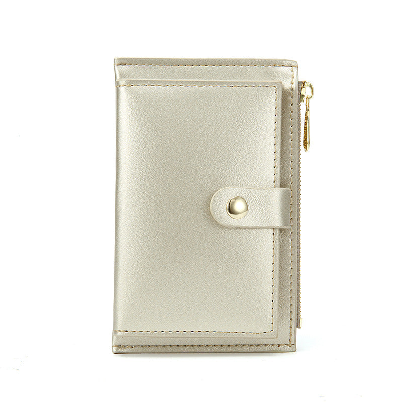 Women's Simple Korean Style Pearl Small Zipper Ladies Wallets