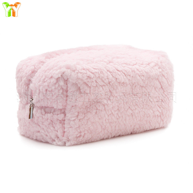 Towel Zipper Plush Cosmetics Storage Cute Cosmetic Bags