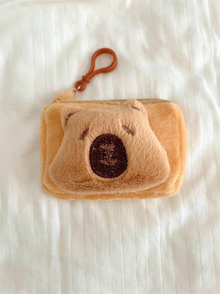 Capybara Peluche Petit Ours Poupée Pendentif Mini Porte-Monnaie