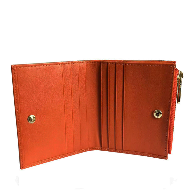 Women's Versatile Graceful Leather Design Short Ladies Wallets