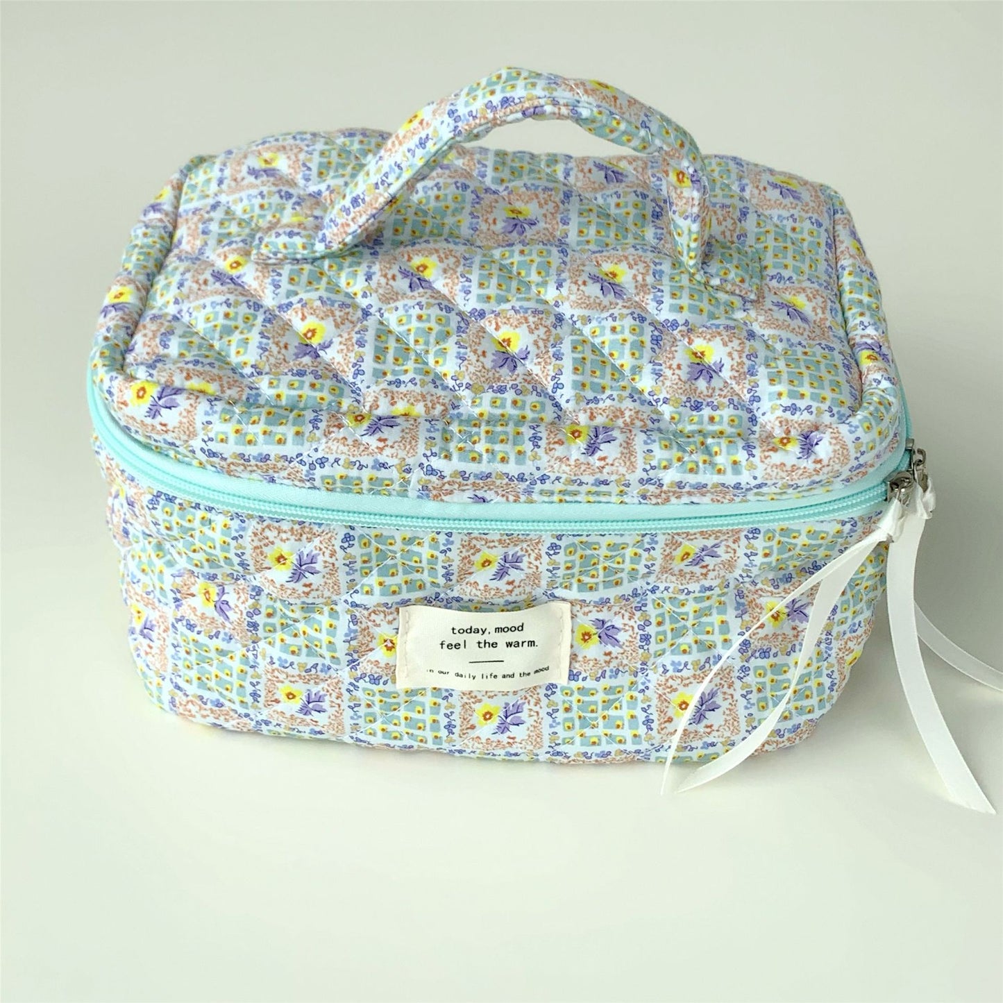 Portable Large Capacity Storage Quilted Cotton Cosmetic Bags