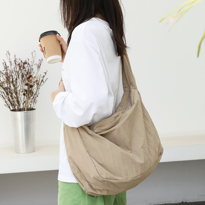 Women's Korean Style Nylon Simple Fashion Solid Crossbody Bags