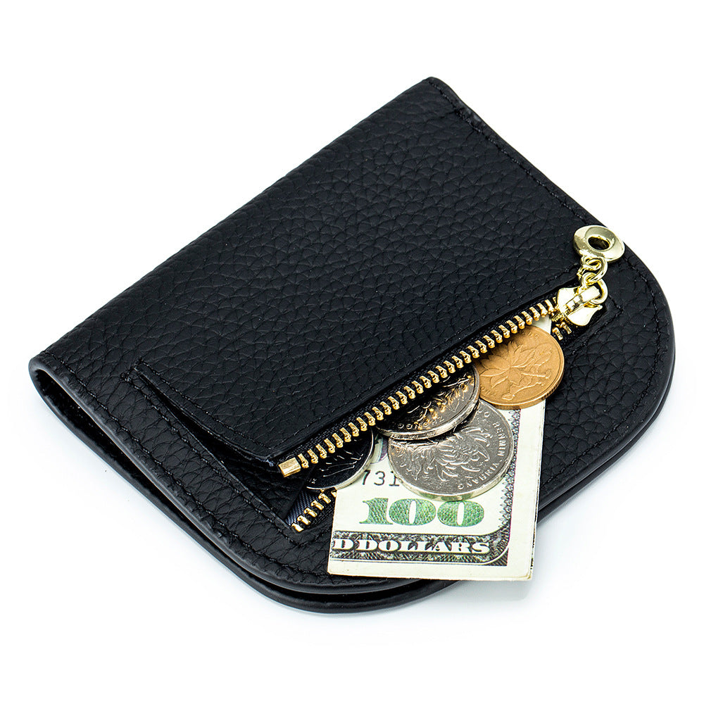 Women's Leather Compact Short Multifunctional Mini Soft Coin Purses