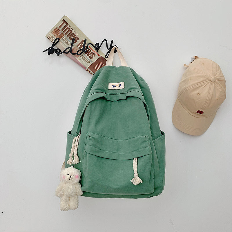 Style Fresh Campus Simple Canvas Female Backpacks