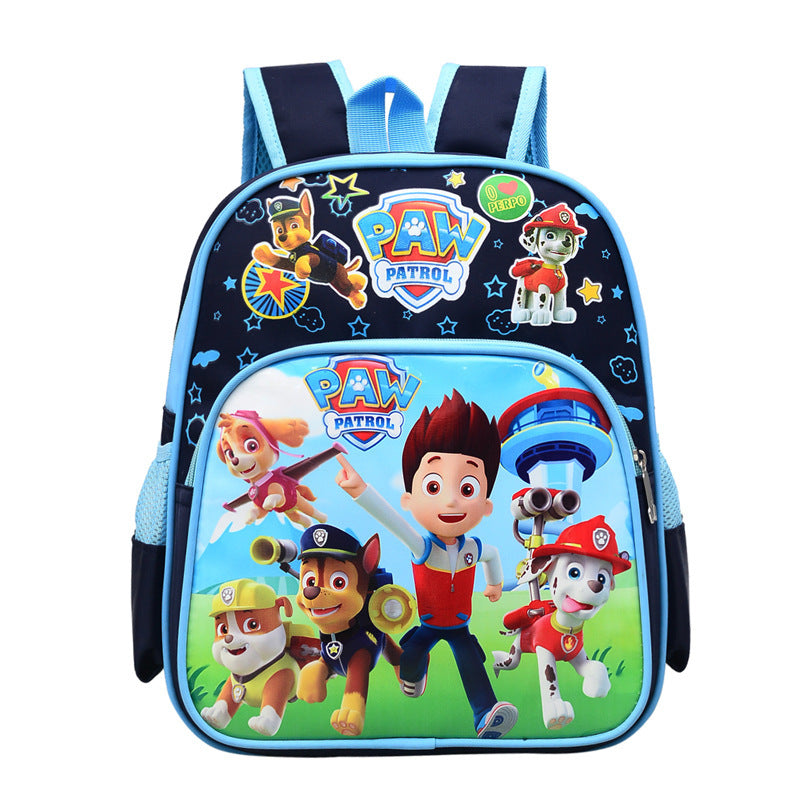 Cartoon Printed Cute Boys Burden Reduction Kindergarten School Bags