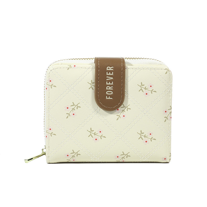 Women's Creative Button Simple Printed Short Ladies Wallets