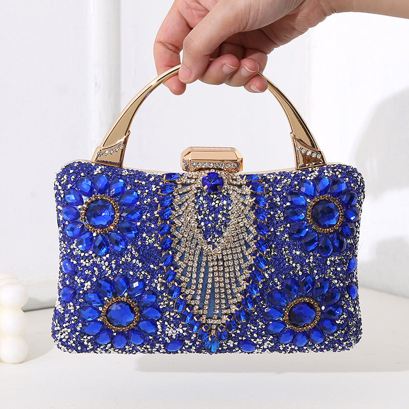 Women's Metal Portable Dinner Diamond Studded Hand Evening Bags