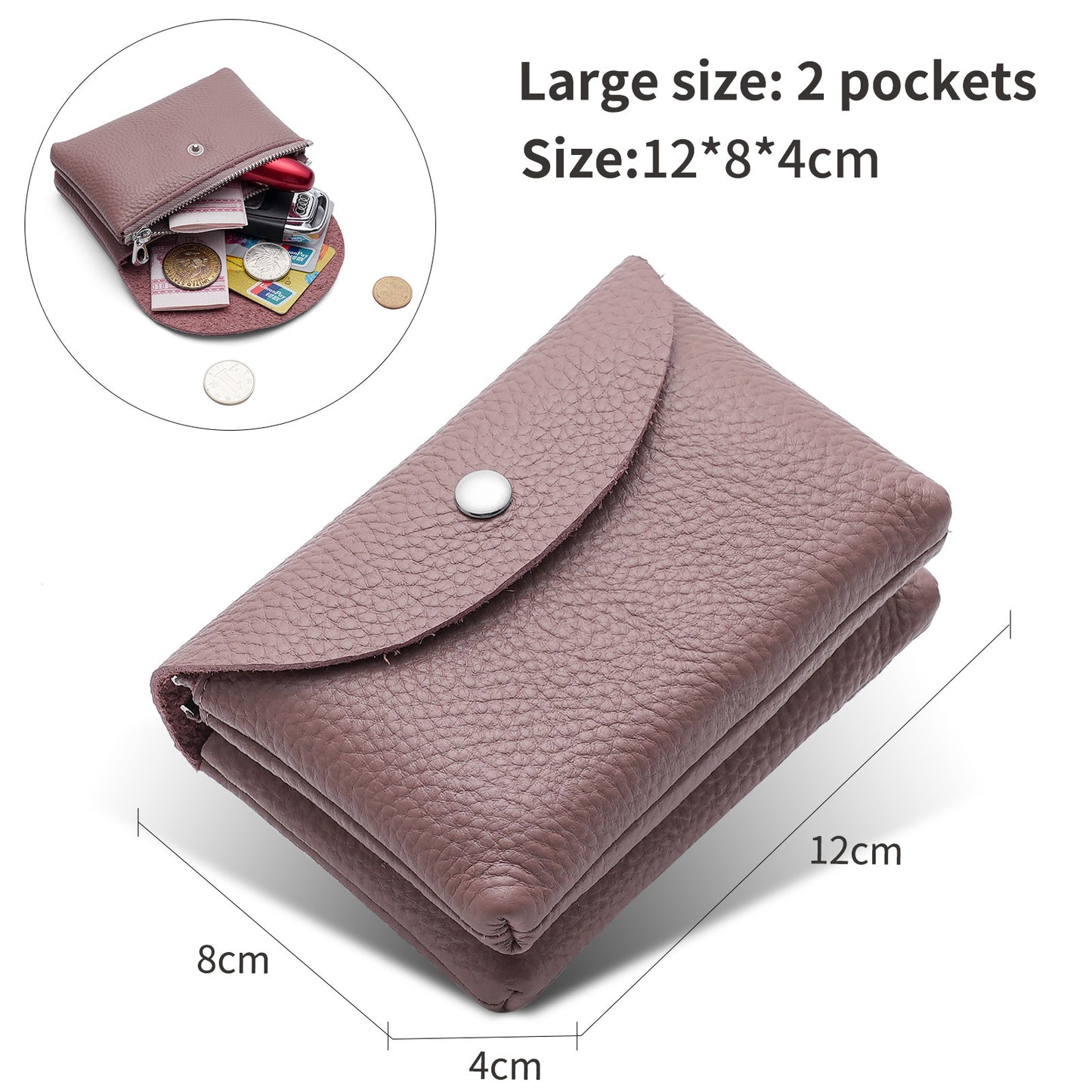 Women's Soft First Layer Cowhide Small Simple Coin Purses