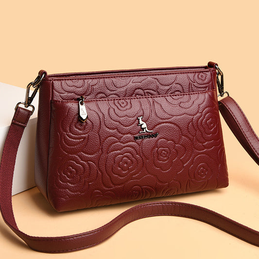 Female Kangaroo Simple Embossed Mom Large Crossbody Bags