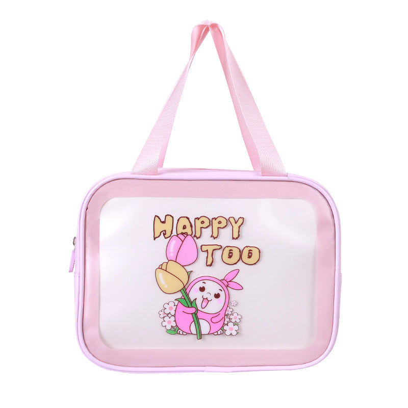 Large Capacity Wash Transparent Cartoon Waterproof Cosmetic Bags