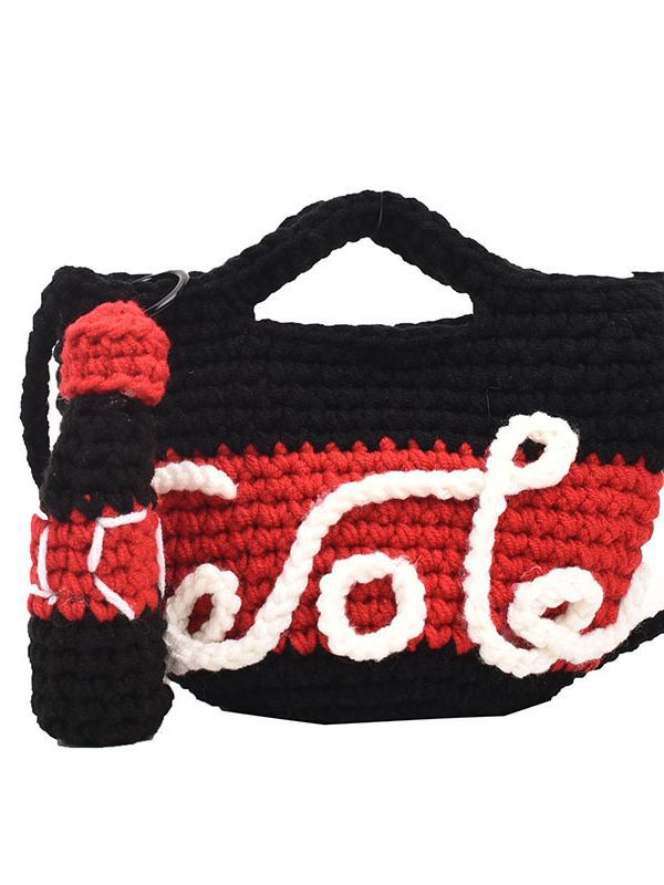 Sacs à bandoulière pour enfants tissés à la main en laine Cola au crochet pour enfants