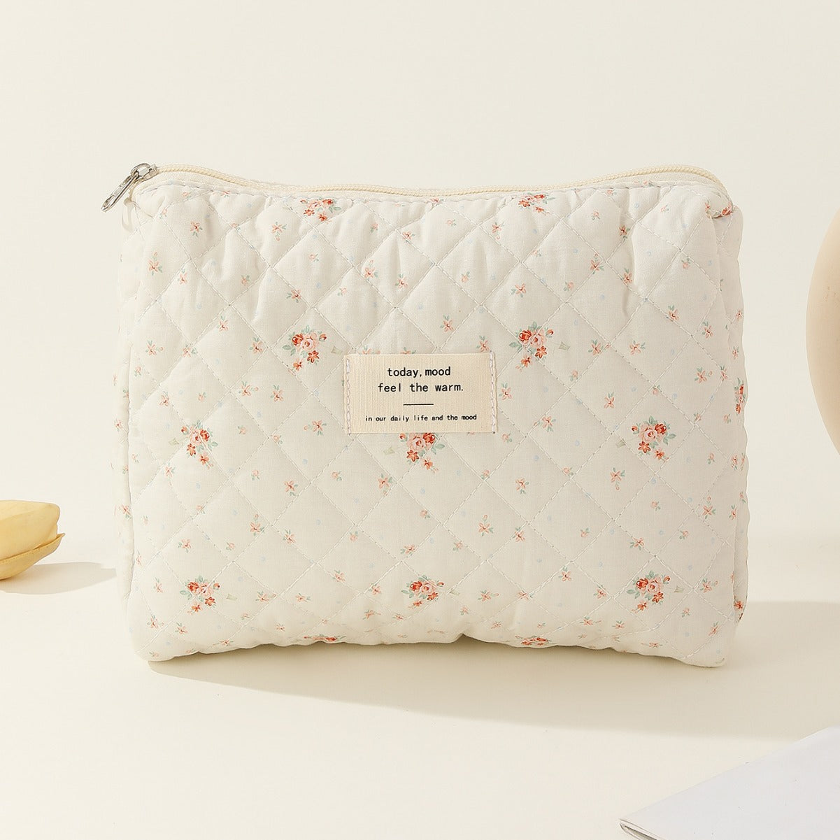 Liner Small Floral Storage Carrying Quilted Cosmetic Bags