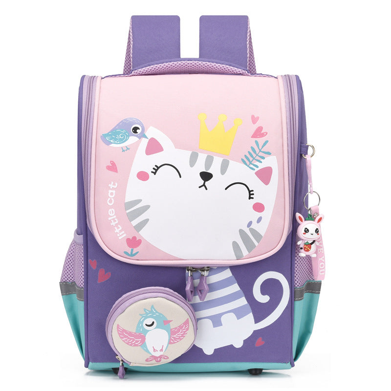 Children's Cute Cartoon Boys Contrast Color Large Backpacks