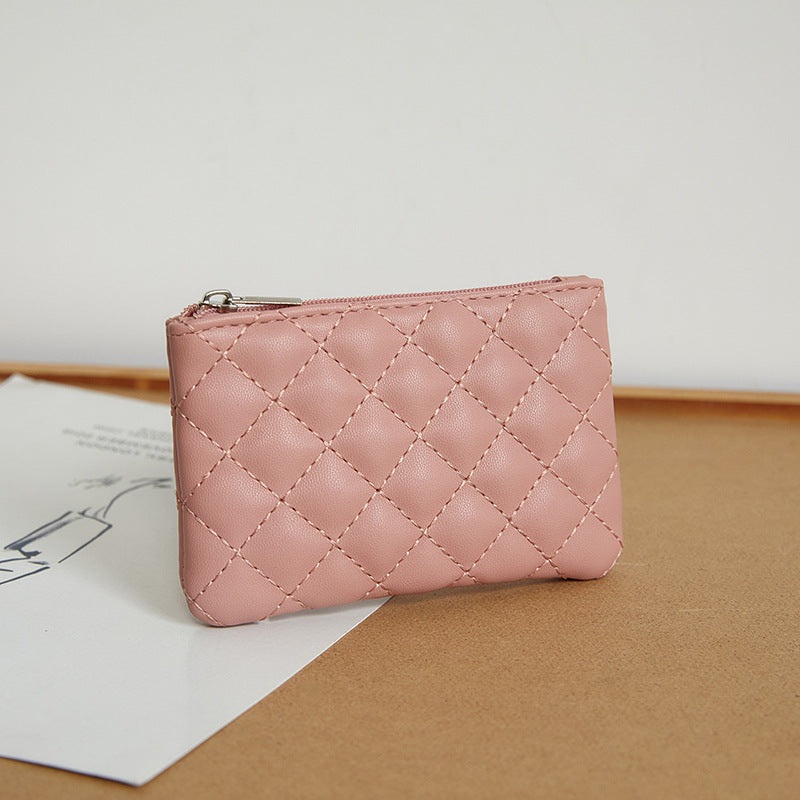 Women's Innovative Rhombus Short Soft Leather Coin Purses