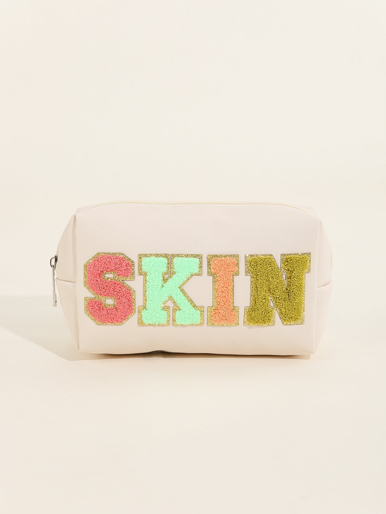 Embroidery Letter Sticker Embroidered Letters Cloth Waterproof Portable Cosmetic Bags