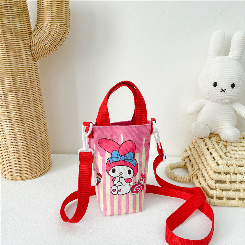 Children's Fashion Cute Water Cup Canvas Good-looking Children's Shoulder Bags