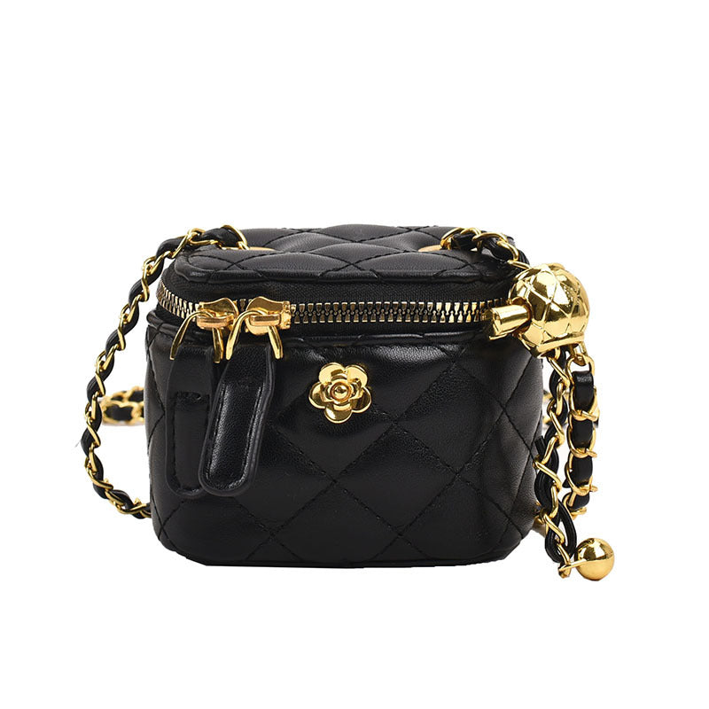 Children's Classic Style Fashion Camellia Small Golden Balls Children's Shoulder Bags