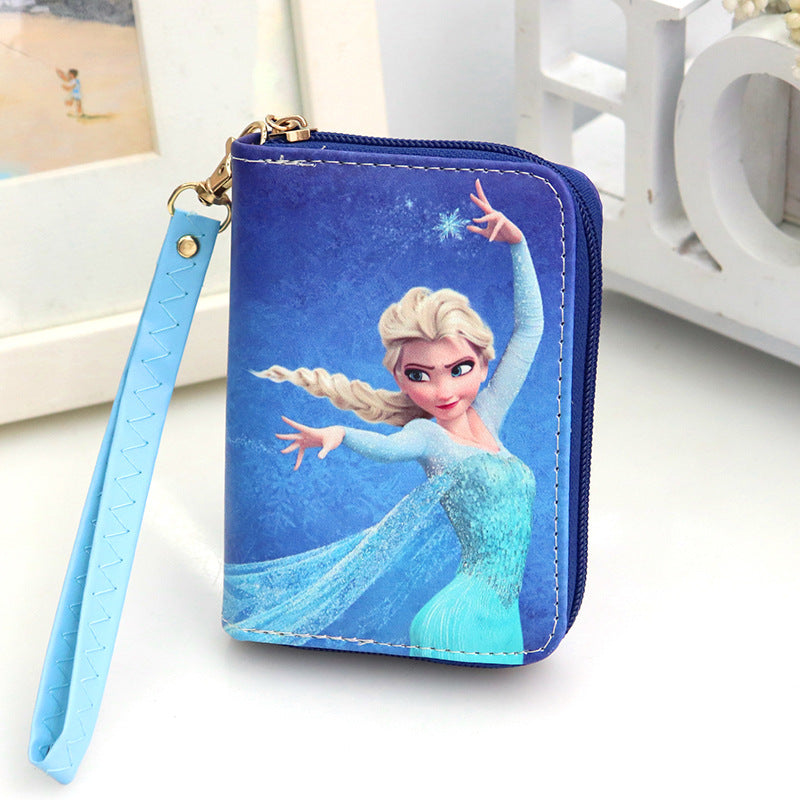 Petit porte-monnaie court princesse de dessin animé tendance fraîche pour enfants