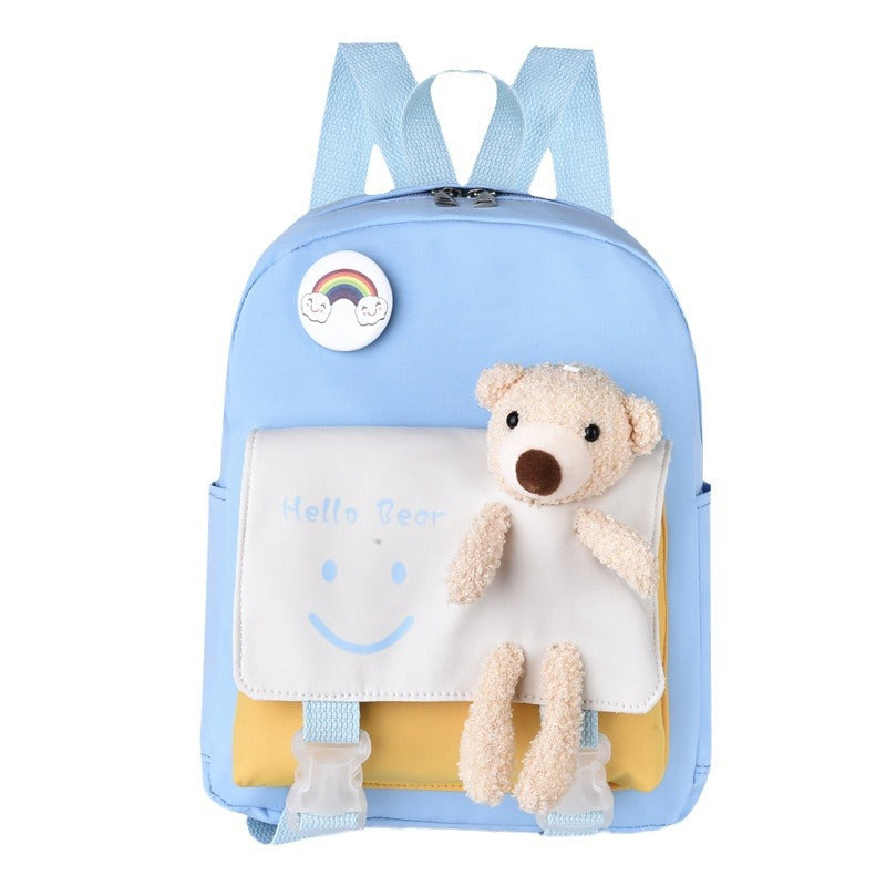 Children's Bear Doll Smiley Face Primary Simple Large Children's Backpacks