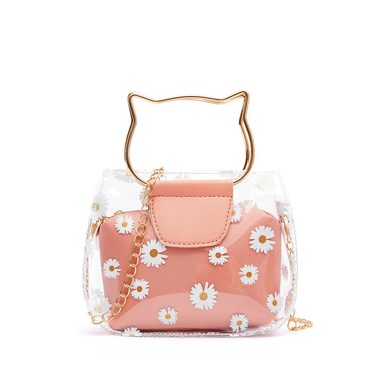 Women's Summer Autumn Korean Style Daisy Transparent Shoulder Bags