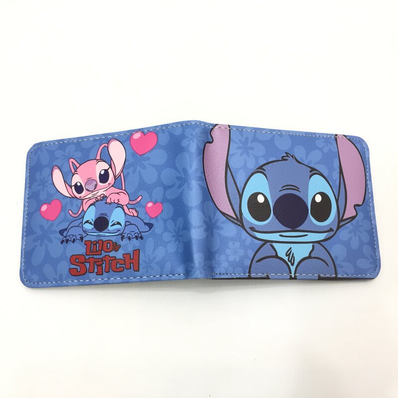 Cute Cartoon Stitch Short Anime Blue Long Coin Purses