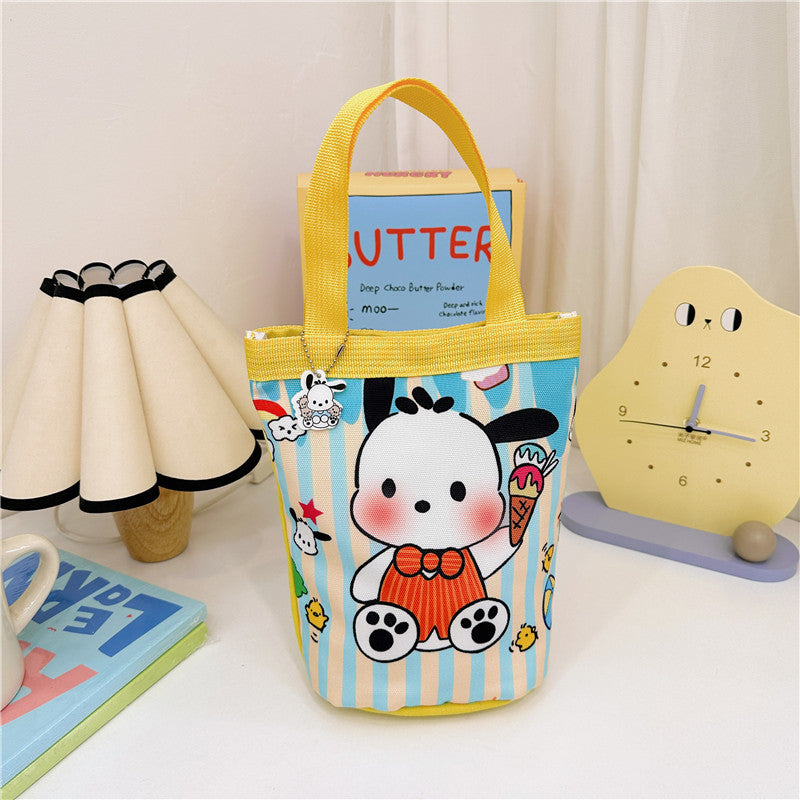 Seau d'anime pour enfants, sacs à bandoulière portables en toile de Style coréen pour enfants