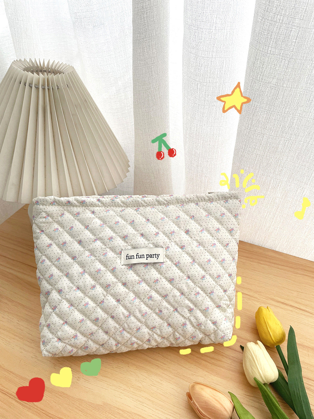 Korean Floral Wash Cute Cartoon Portable Cosmetic Bags