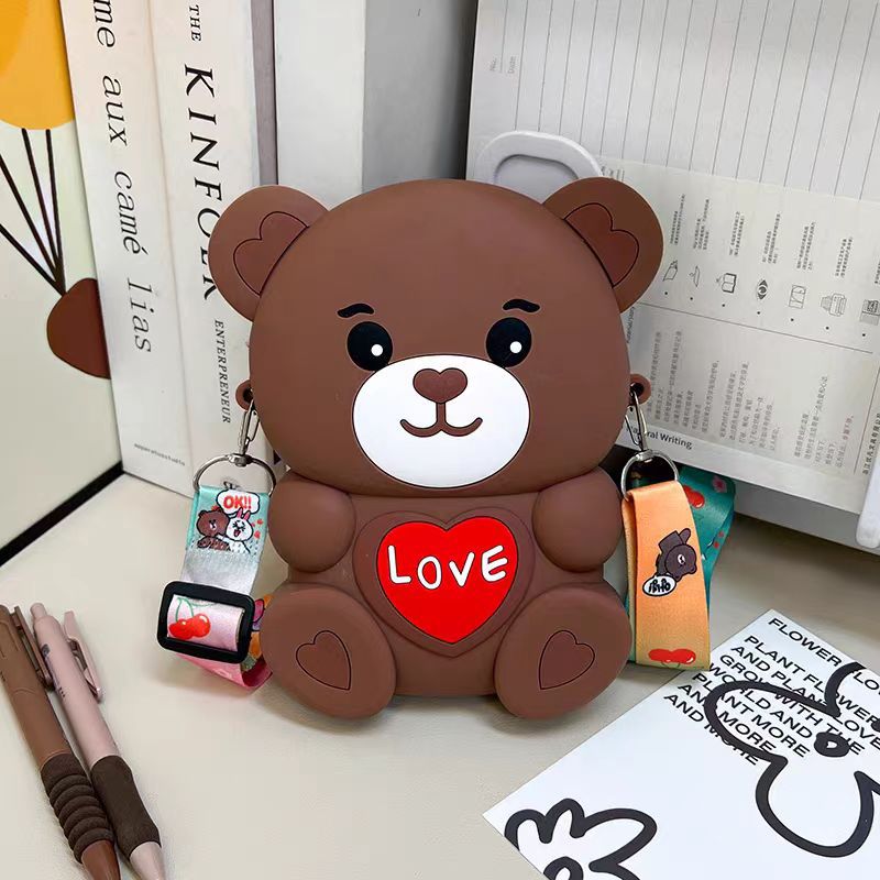 Women's Silicone Cartoon Change Cute Bear Decompression Coin Purses