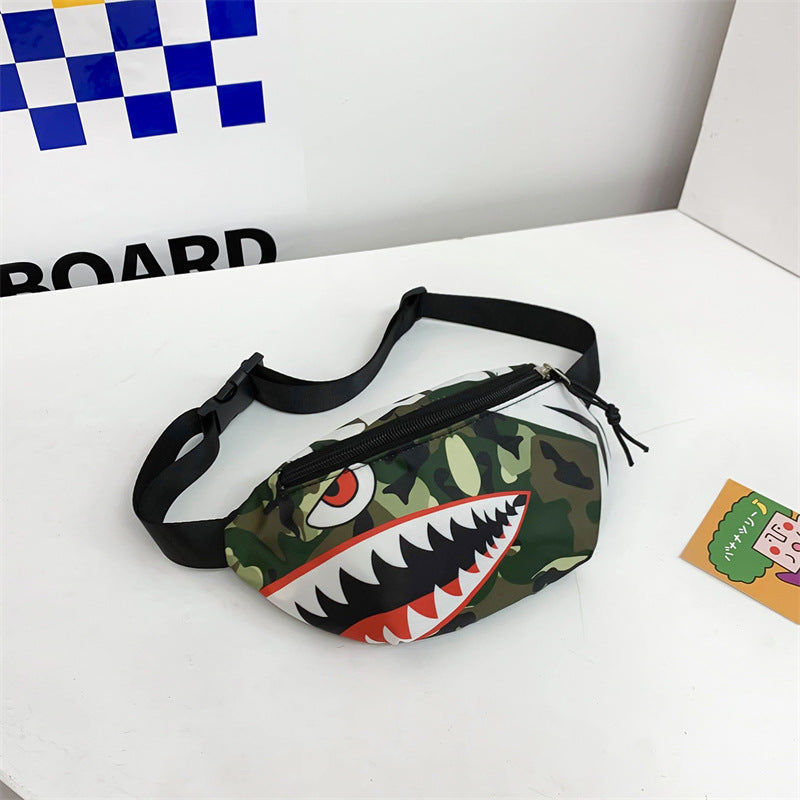 Children's Cute Cartoon Little Shark Boy Handsome Children's Waist Packs