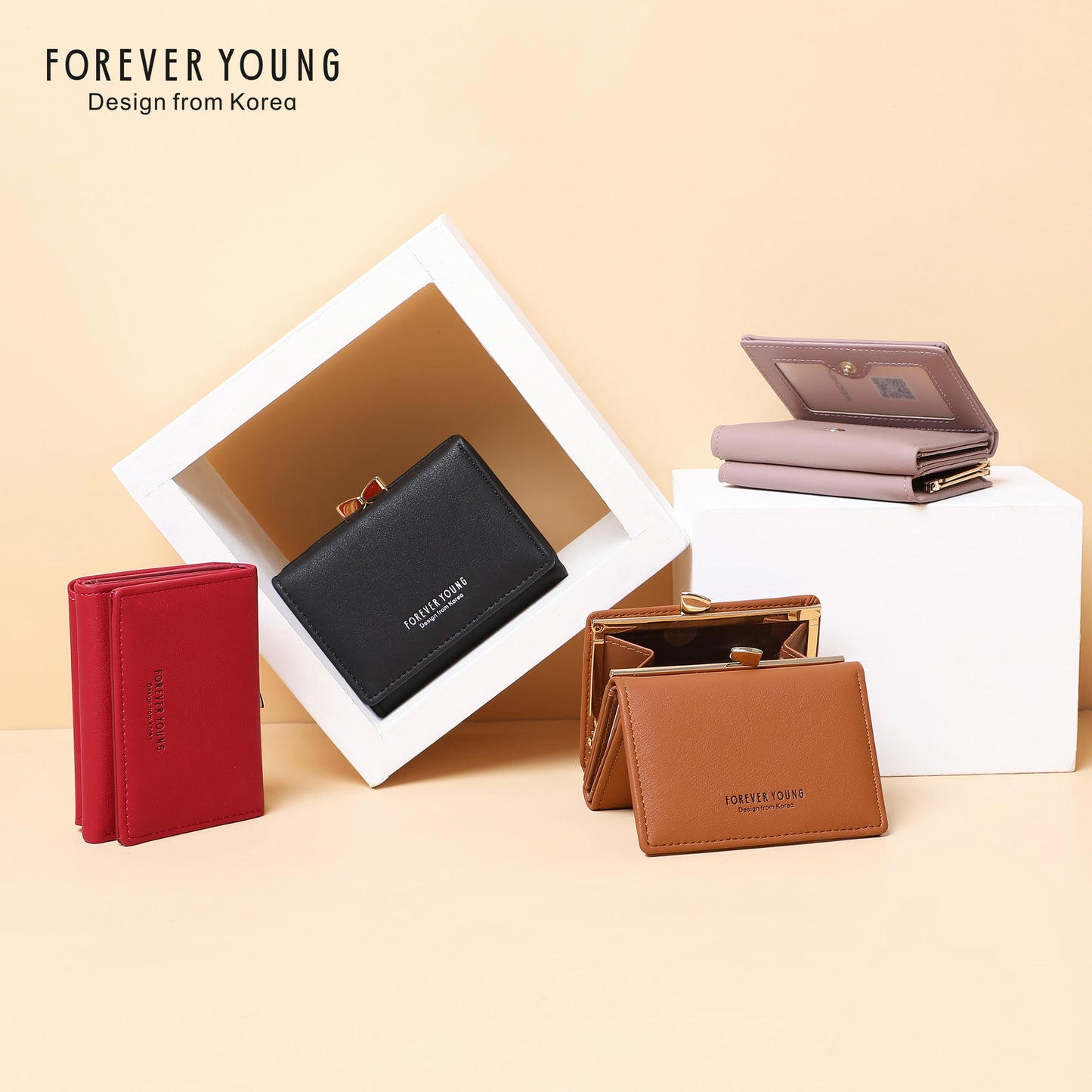 Women's Short Cute Style Korean Simple Three-fold Ladies Wallets