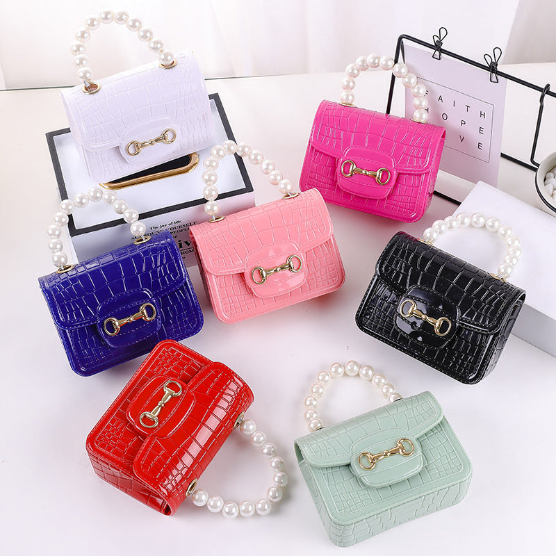 Mini pochette Portable avec chaîne de perles pour femmes, porte-monnaie pour enfants