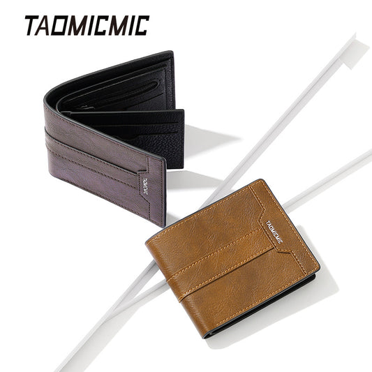 Men's Fashion Business Trends Double-sided Short Stitching Men's Wallets