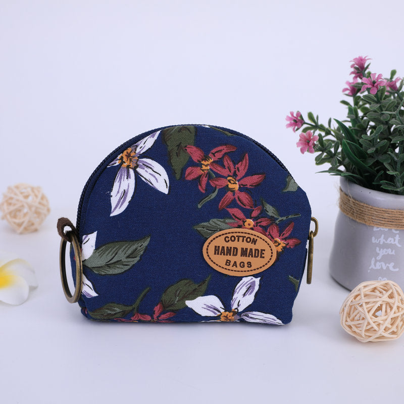 Shell Pastoral Style Flower Small Cloth Coin Purses