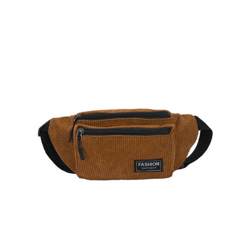 Women's Unique Fashionable Texture Small Corduroy Waist Packs