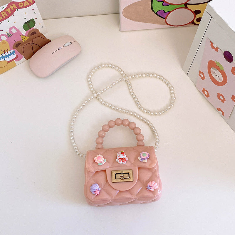 Children's Cute Little Gel Cartoon Mini Pearl Children's Shoulder Bags