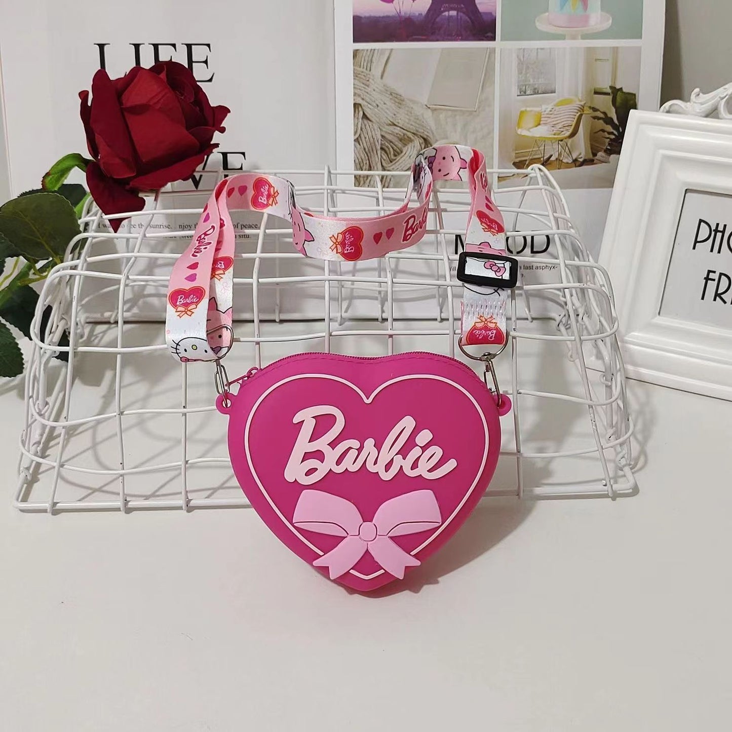 Porte-monnaie pour enfants, une pièce, Barbie Love, petit dessin animé mignon