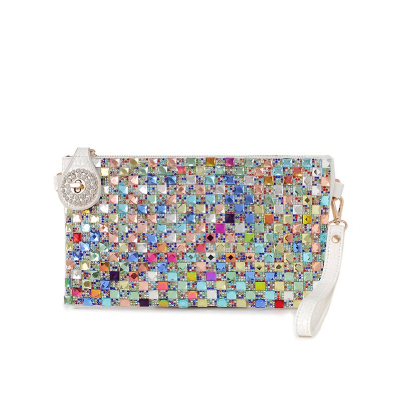 Women's Rhinestone Clutch Pouches Korean Style Fashionable Ladies Wallets