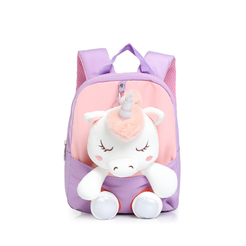 Cartoon Plush Korean Style Unicorn Doll Children's Backpacks